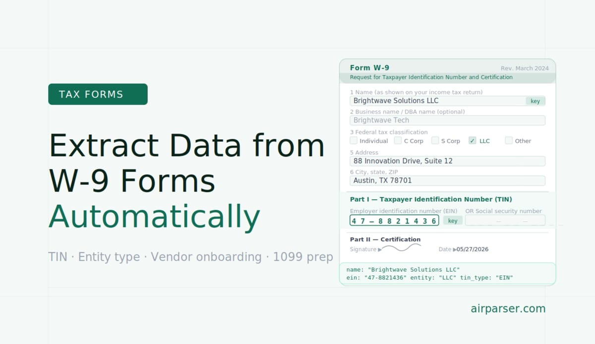 How to Extract Data from W-9 Forms Automatically