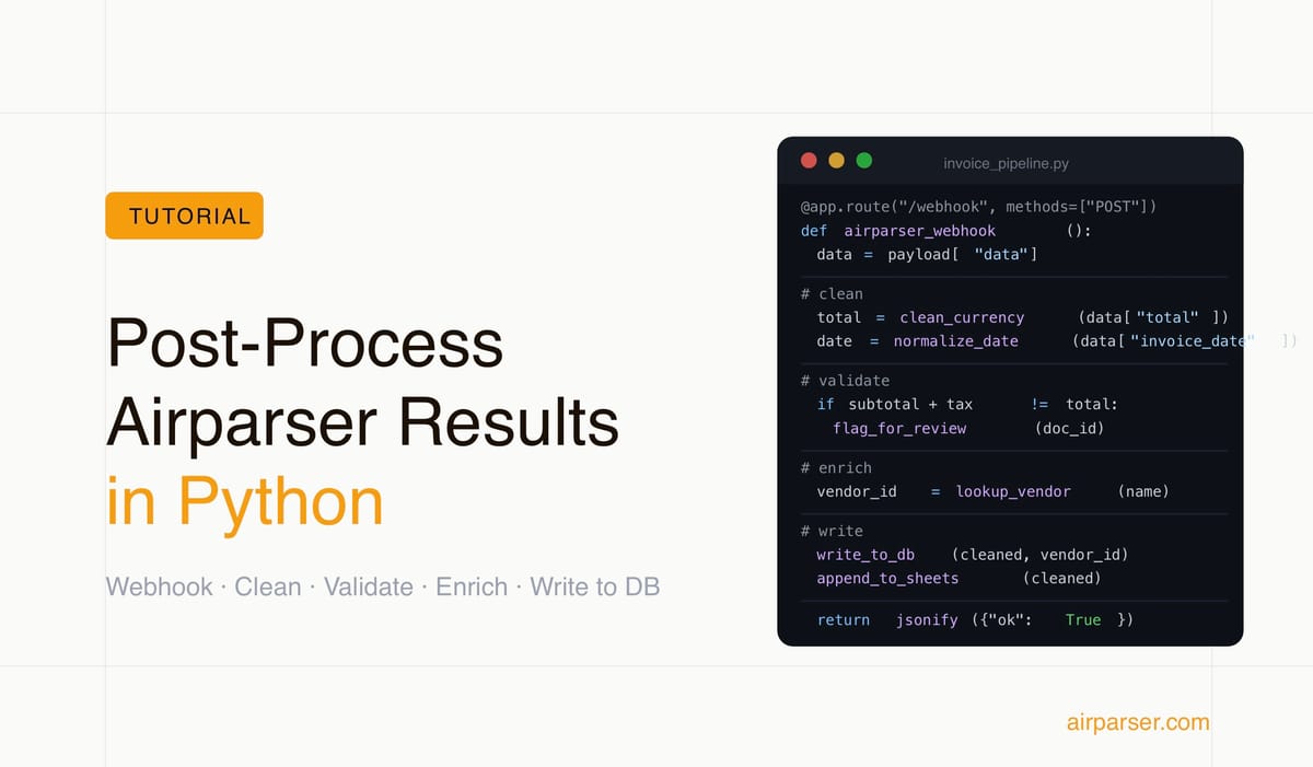 How to Use Python Post-Processing in Airparser