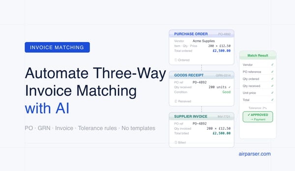 How to Automate Three-Way Invoice Matching with AI