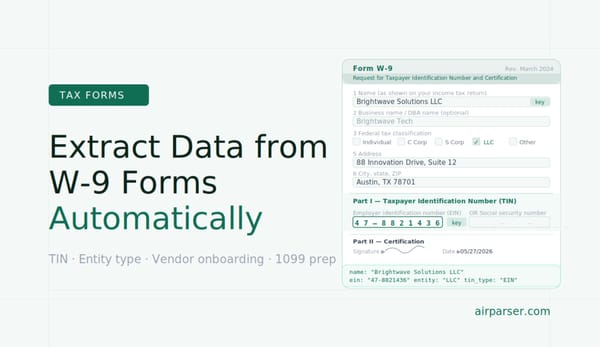 How to Extract Data from W-9 Forms Automatically