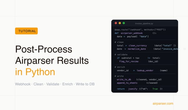 How to Use Python Post-Processing in Airparser