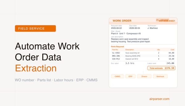 How to Automate Work Order Data Extraction with AI